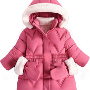 Toddler Girls Winter Puffer Coat - Warm Fur Lined Hooded | AURORE LUXURE
