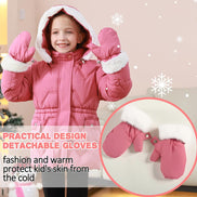 Toddler Girls Winter Puffer Coat - Warm Fur Lined Hooded | AURORE LUXURE