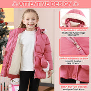 Toddler Girls Winter Puffer Coat - Warm Fur Lined Hooded | AURORE LUXURE