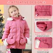 Toddler Girls Winter Puffer Coat - Warm Fur Lined Hooded | AURORE LUXURE