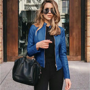 2025 Women Bike Coat PU Leather Outwear Zipper Outfit Autumn Winter Wome Fashion Short Thin Female Jacket