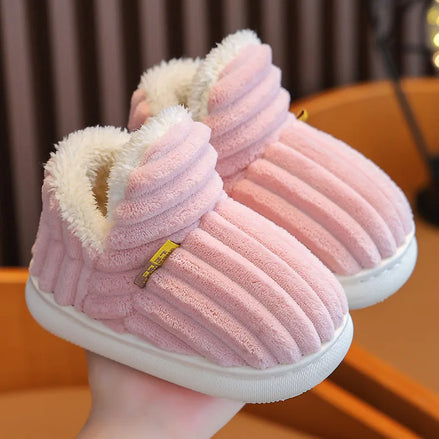 Kids Shoes Winter Outdoor Warm Antiskid Children's Slippers Indoor Furry Comfortable Home Girl Shoes