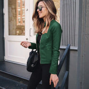 2025 Women Bike Coat PU Leather Outwear Zipper Outfit Autumn Winter Wome Fashion Short Thin Female Jacket