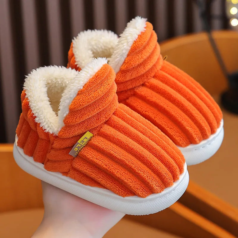 Kids Shoes Winter Outdoor Warm Antiskid Children's Slippers Indoor Furry Comfortable Home Girl Shoes